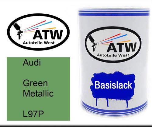 Audi, Green Metallic, L97P: 500ml Lackdose, von ATW Autoteile West.